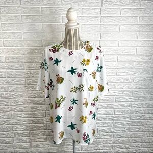 Vintage Laura and Jayne Collection Floral Gardening Blouse Shirt Size 16